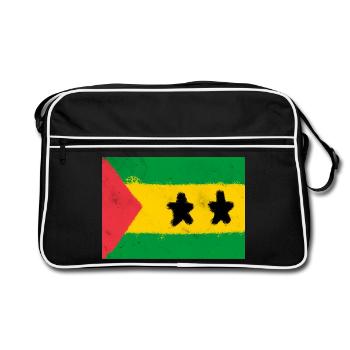 Drapeau de São Tomé-et-Príncipe - Sac Retro - noir/blanc - Devant
