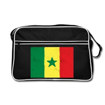 Drapeau du Sénégal - Sac Retro - noir/blanc - Devant