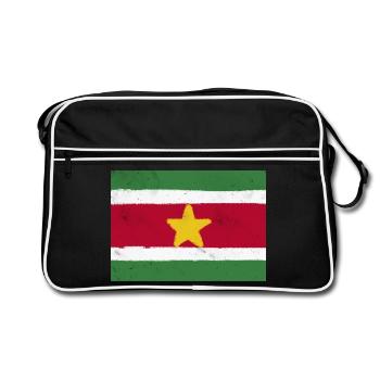 Drapeau du Suriname - Sac Retro - noir/blanc - Devant
