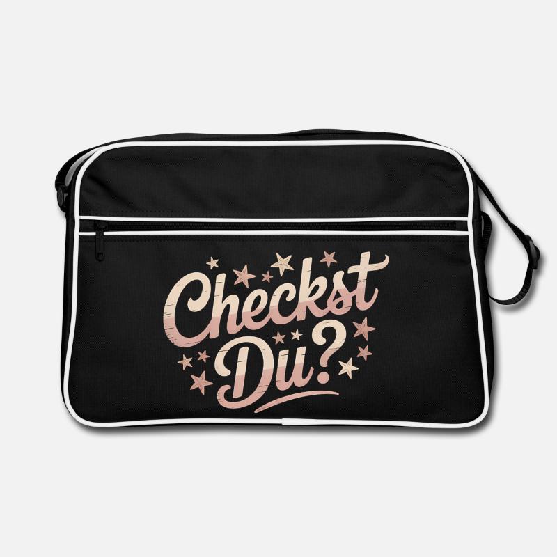 Checkst Du - Funny Memes - Retro Tasche - Schwarz/Weiß