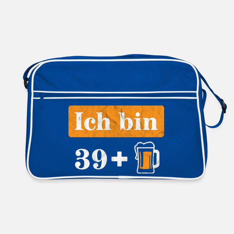 Ich bin 39 plus Bier 40. Geburtstag Retro Tasche