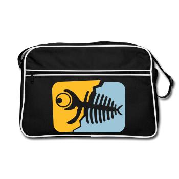 Fish fossil - Retro Bag - black/white - Front