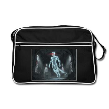 Digital ghost in the haunted house - Retro Bag - black/white - Front