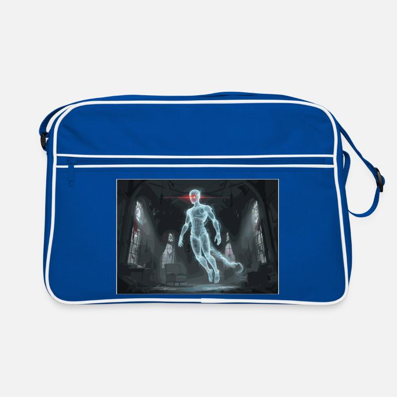 Digital ghost in the haunted house Retro Bag