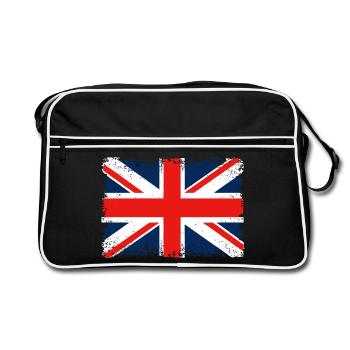 Distressed Union Jack Flag - Retro Bag - black/white - Front