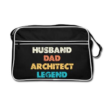 Husband Dad Architect Legend - Retro Bag - black/white - Front