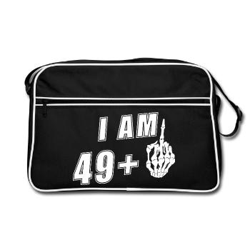 50th Birthday Woman 50s 50th I'm 49+ plus - Retro Bag - black/white - Front