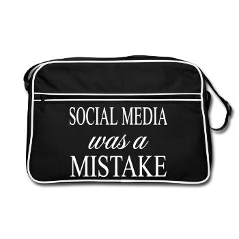 Les réseaux sociaux étaient une erreur, déclaration sarcastique - Sac Retro - noir/blanc - Devant