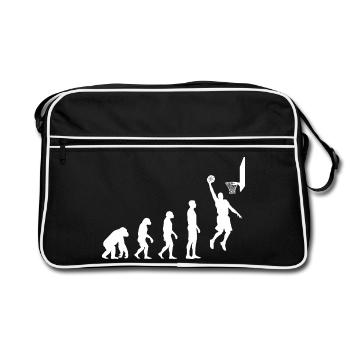 Basketball Dunk Evolution Motif - Retro Bag - black/white - Front