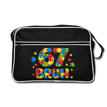 Frère qui dit drôle, rétro vintage Jeunesse, langage de la - Sac Retro - noir/blanc - Devant