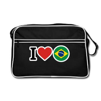 Brazilien - Retro Tasche - Schwarz/Weiß - Vorne