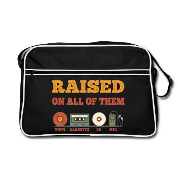 Ich bin mit allen Vintage-Modellen aufgewachsen - Retro Tasche - Schwarz/Weiß - Vorne