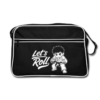 Los geht's – Jiu Jitsu BJJ Kids - Retro Tasche - Schwarz/Weiß - Vorne