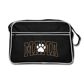 Maman avec empreinte de patte - Sac Retro - noir/blanc - Devant