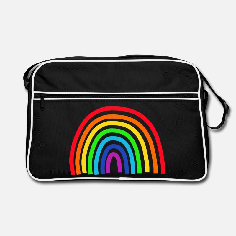 Arc-en-ciel coloré - Sac Retro - noir/blanc