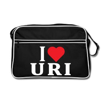 t-shirt I love Uri t-shirt Sardinia gift idea - Retro Bag - black/white - Front