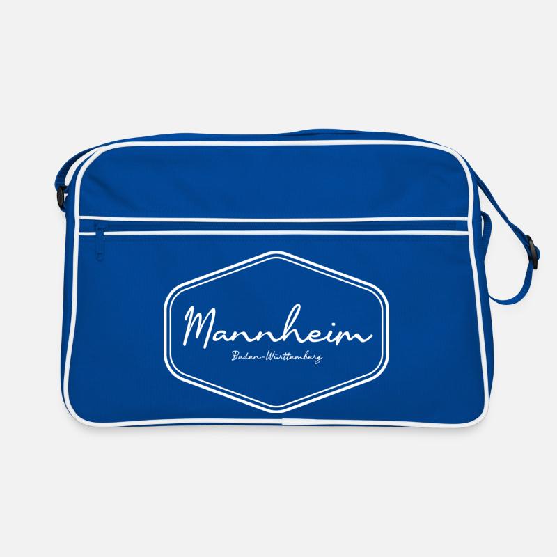 Conception de badge d’écriture manuscrite de Mannheim Sac Retro