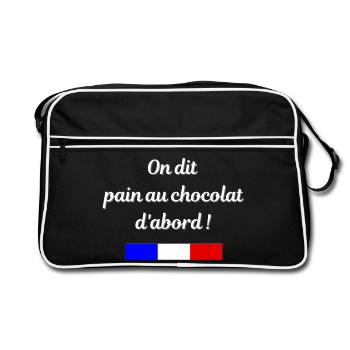 On dit pain au chocolat d'abord - Sac Retro - noir/blanc - Devant