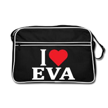 t-shirt I love Eva t-shirt gift idea - Retro Bag - black/white - Front