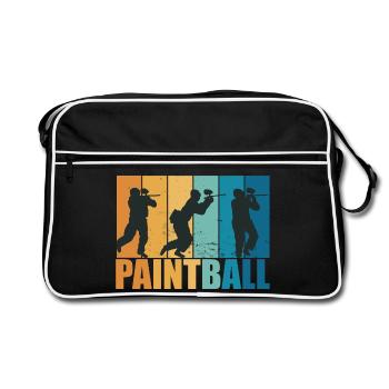 Paintball Paintballer Gotcha Vintage Gift - Retro Bag - black/white - Front