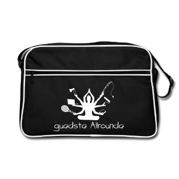 guadsta Allrounda - best all-rounder, dialect - Retro Bag - black/white - Front
