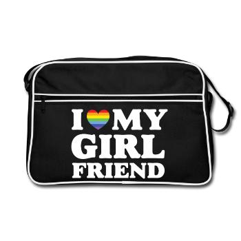 J’aime ma copine - LGBTQ - Sac Retro - noir/blanc - Devant