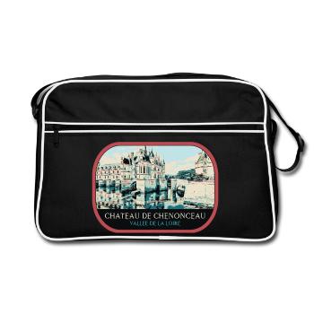 Illustration Château Chenonceau, Vallée Loire - Sac Retro - noir/blanc - Devant