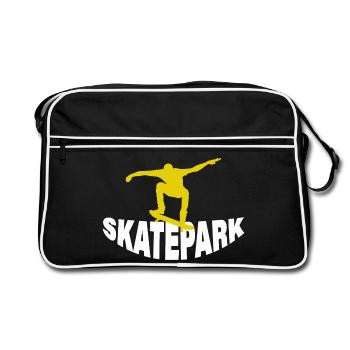 SKATEPARK - Retro Bag - black/white - Front