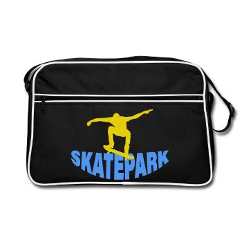 SKATEPARK - Retro Bag - black/white - Front