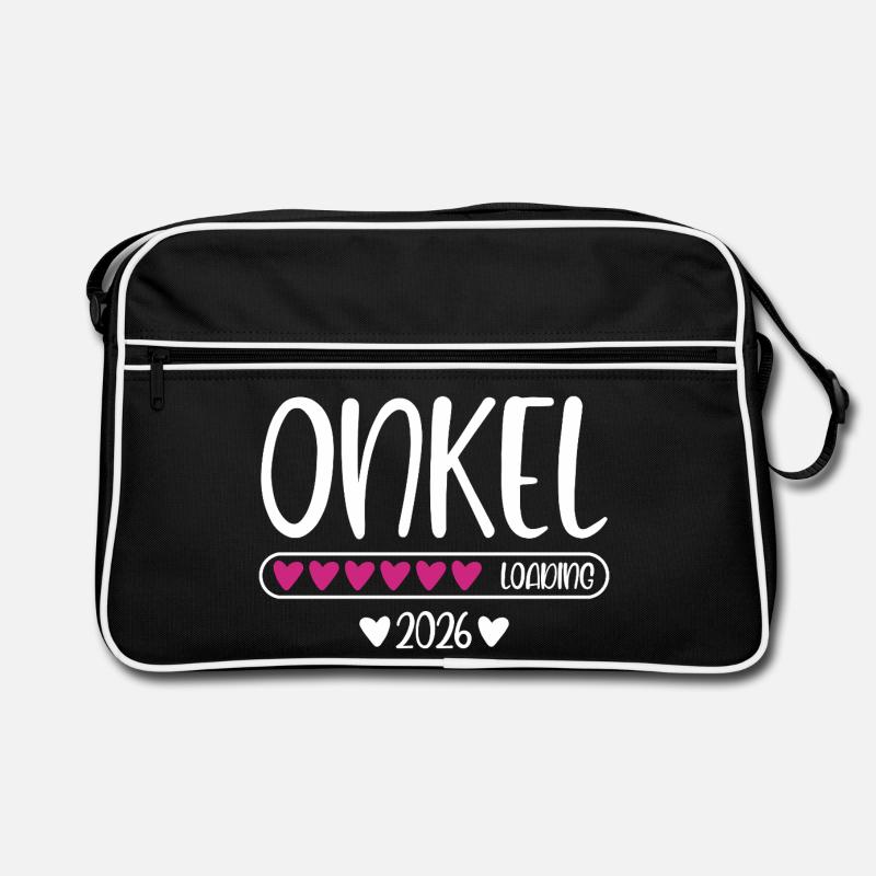 Onkel 2026 loading - Retro Tasche - Schwarz/Weiß