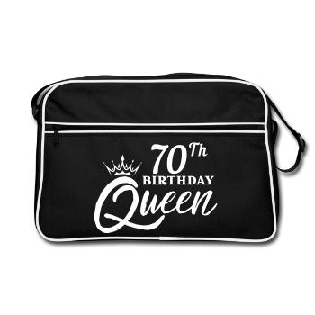 70th Birthday Queen  - Retro Bag - black/white - Front
