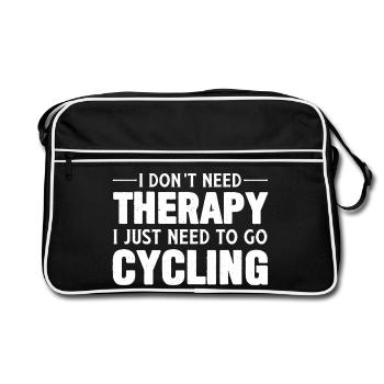 Je n’ai pas besoin de thérapie, je fais du vélo - Sac Retro - noir/blanc - Devant