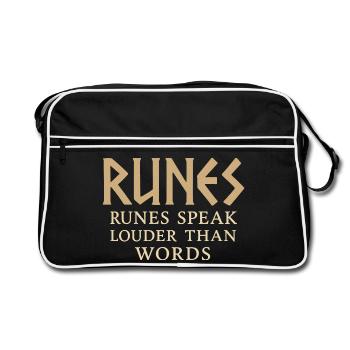 Alphabet runique anglais ancien - Sac Retro - noir/blanc - Devant