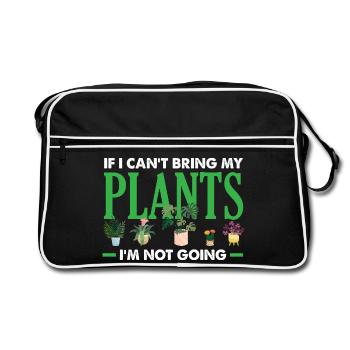 Je ne pars pas sans mes plantes succulentes - Sac Retro - noir/blanc - Devant