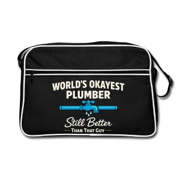 Pfeifenflüsterer, Klempnerhandwerk, Humor-geschenk - Retro Tasche - Schwarz/Weiß - Vorne