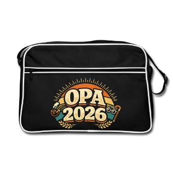 Papy 2026 Chargement Futur Grand-père Cadeau - Sac Retro - noir/blanc - Devant