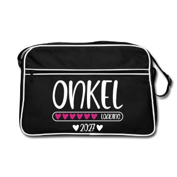 Uncle 2027 loading with hearts loading bar - Retro Bag - black/white - Front