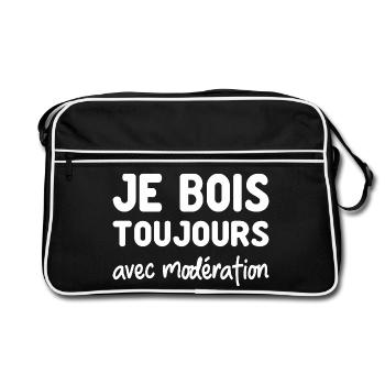 I always drink in moderation - aperitif - Retro Bag - black/white - Front