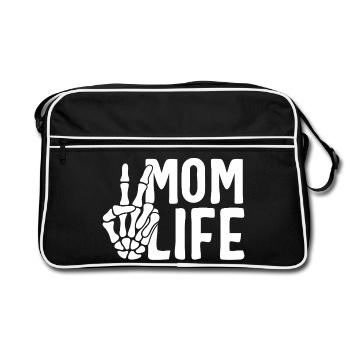 Main squelette de la vie de maman – Chemise de maman drôle et coquine - Sac Retro - noir/blanc - Devant
