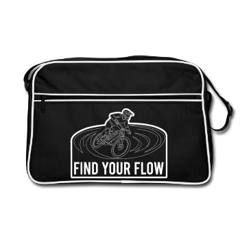 E-MTB Rider Find Your Flow Line Art - Retro Bag - black/white - Front