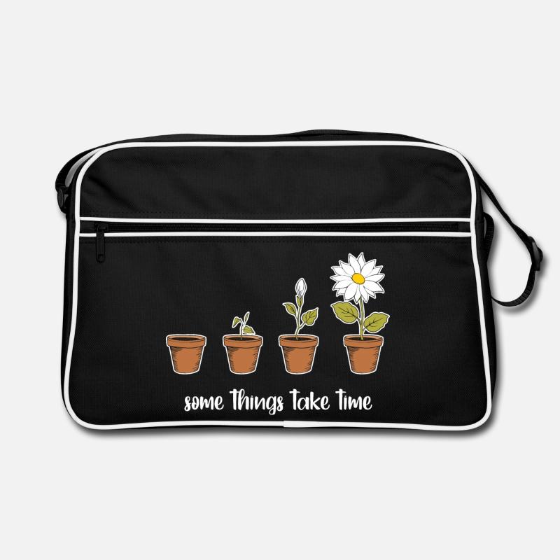 Zeit (dunkel) Retro Tasche