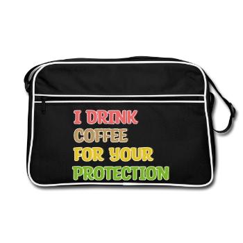Coffee Drinking Statement Coffee Drinker Humorous - Retro Bag - black/white - Front