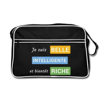 Je suis belle, intelligente et bientôt riche - Sac Retro - noir/blanc - Devant