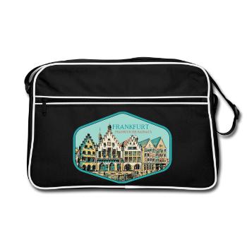 Historic centre: Frankfurt City Hall - Retro Bag - black/white - Front