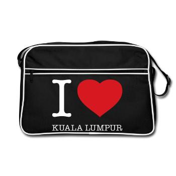 I LOVE KUALA LUMPUR - Retro Tasche - Schwarz/Weiß - Vorne