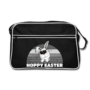 Rétro houblonné Pâques Cool lapin de Pâques Dicton de Pâques - Sac Retro - noir/blanc - Devant