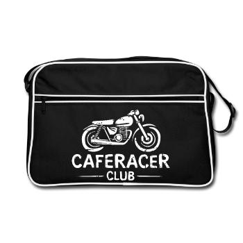 Moped caferacer club - Motorcycle and bike love - Retro Bag - black/white - Front