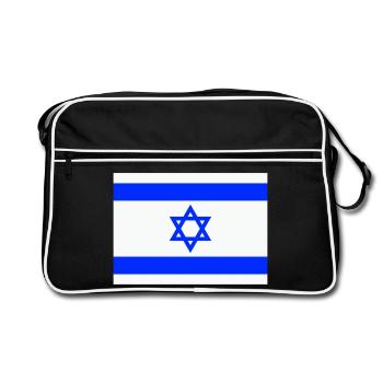 Drapeau d’Israël Drapeau Armoiries Etoile de David Jerusalen - Sac Retro - noir/blanc - Devant