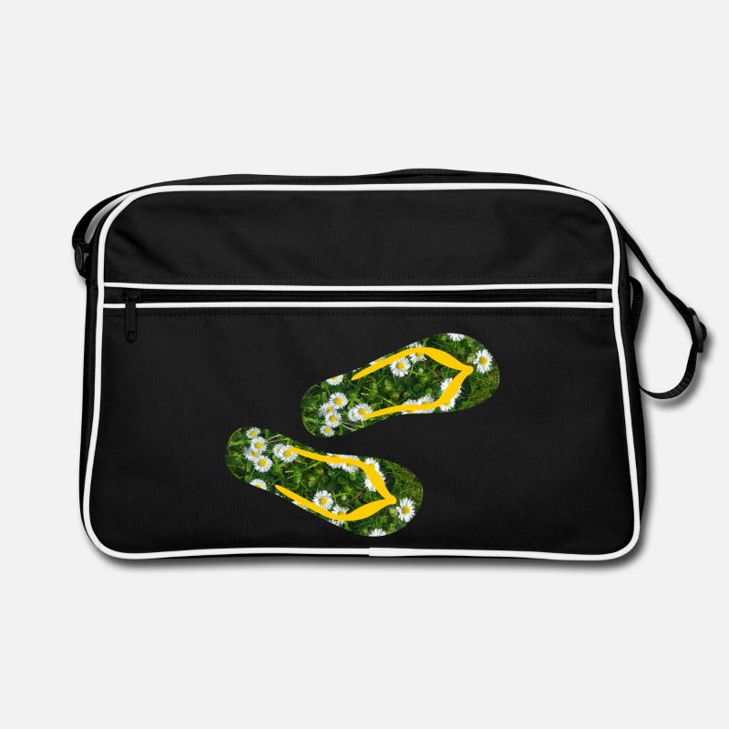 Latschen Gänseblümchen Flip Flops Camping Rasen Retro Tasche