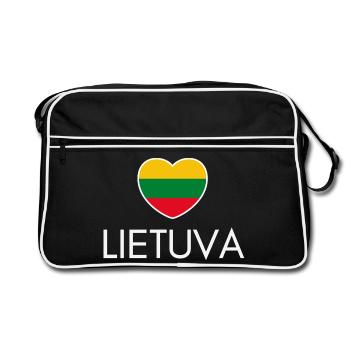I love Lithuania, heart Lithuania - Retro Bag - black/white - Front